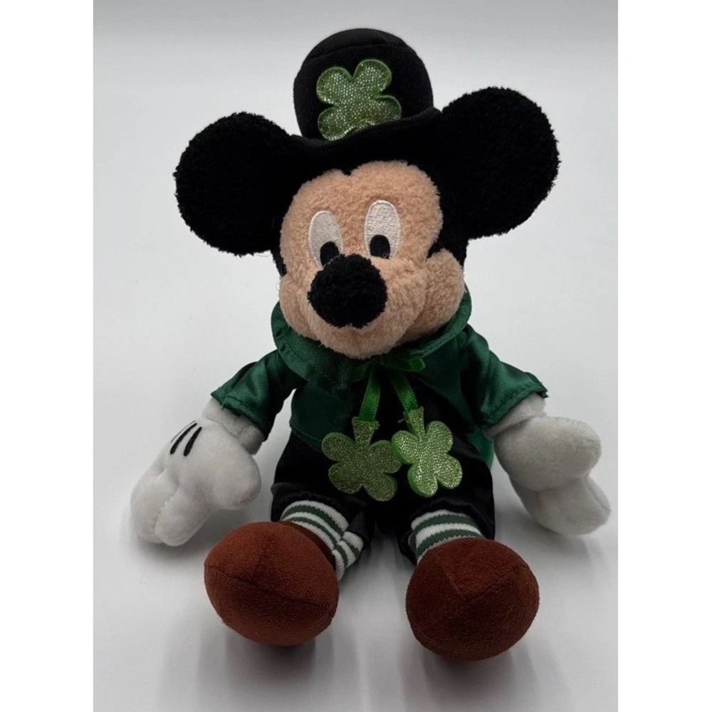 Disney Mickey Mouse St Patrick's Day Leprechaun Shamrock Plush 11"